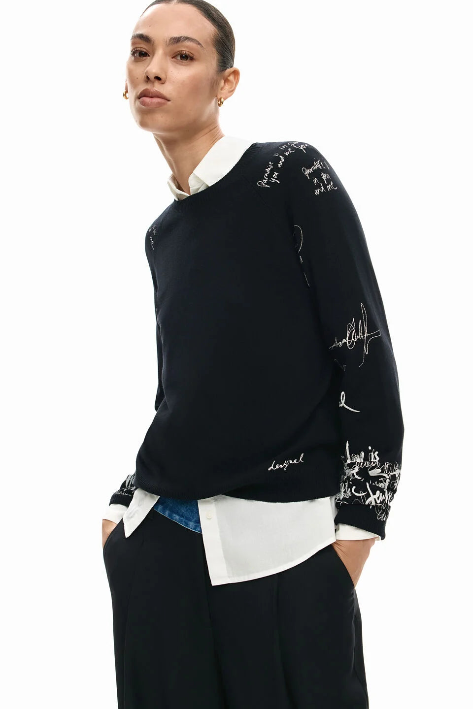 Maglioncino maniche con lettering - DESIGUAL
