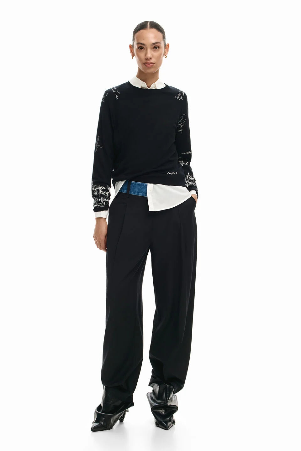 Maglioncino maniche con lettering - DESIGUAL