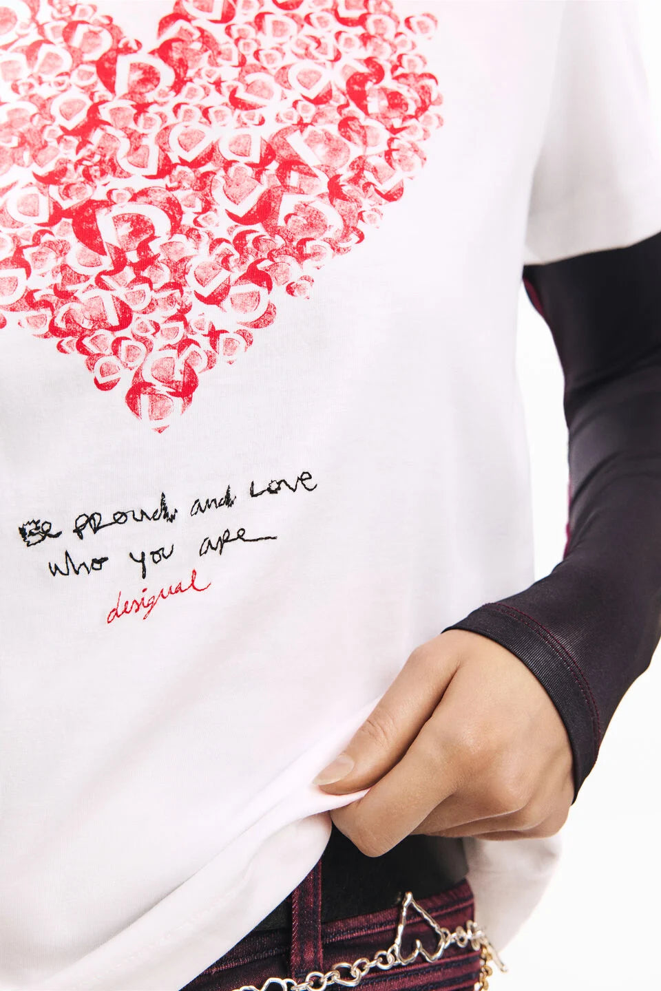 T-SHIRT a maniche corte con cuore - DESIGUAL