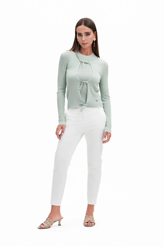 CARDIGAN ALLACCIATO C.INGLESE E CANOTTA LUREX - FRESH FLOWER