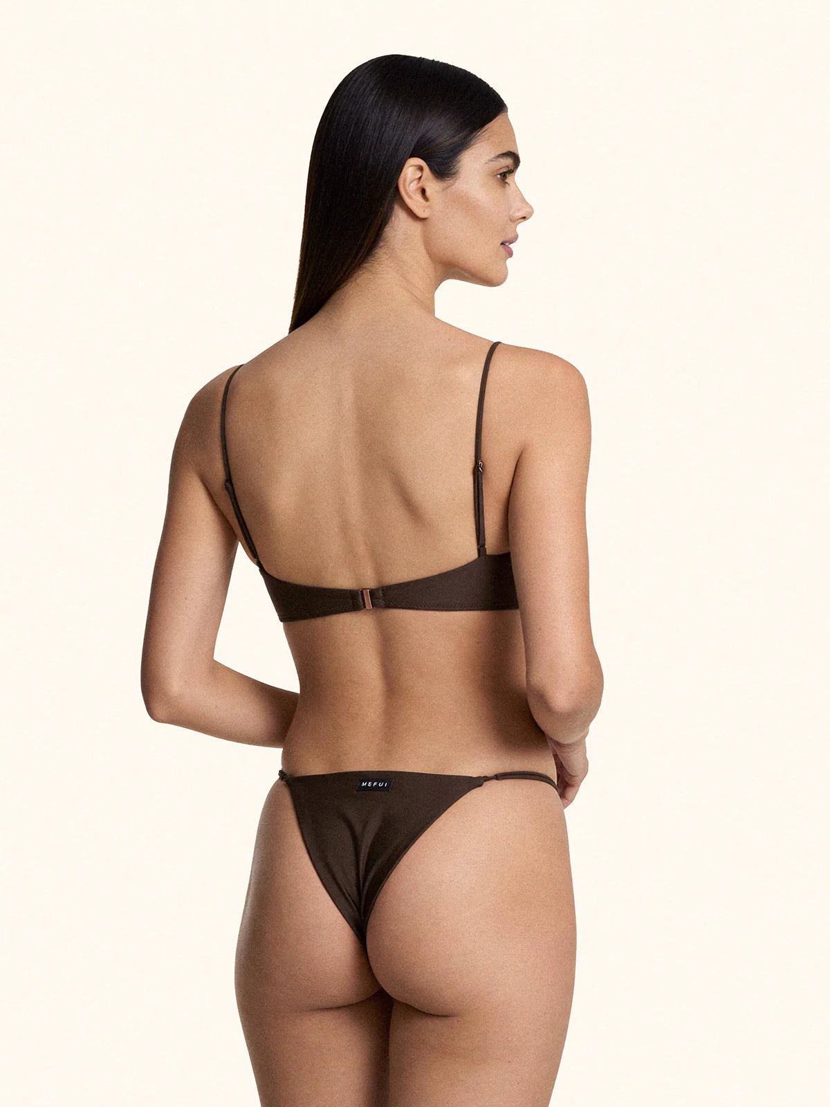 Bikini Top regolabile con Slip Marrone - ME FUI