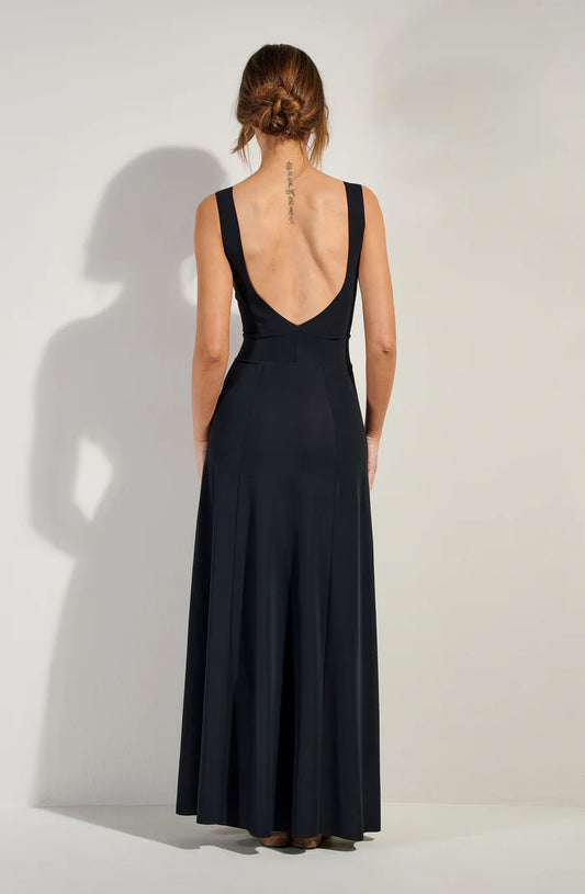 RALIA Vestito lungo svasato nero - PAIN DE SUCRE