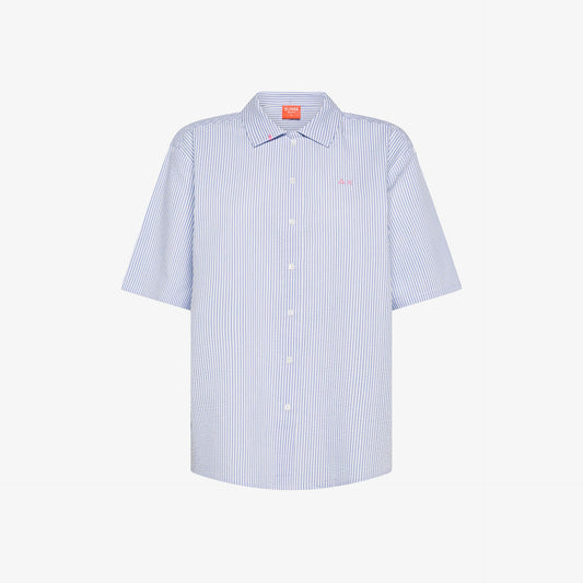 Camicia in misto cotone a righe bianco - SUN 68