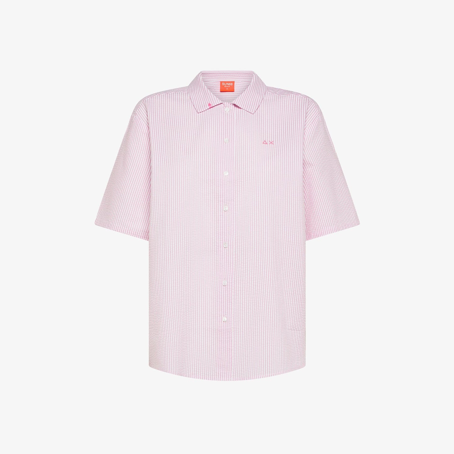 Camicia in misto cotone a righe bianco - SUN 68
