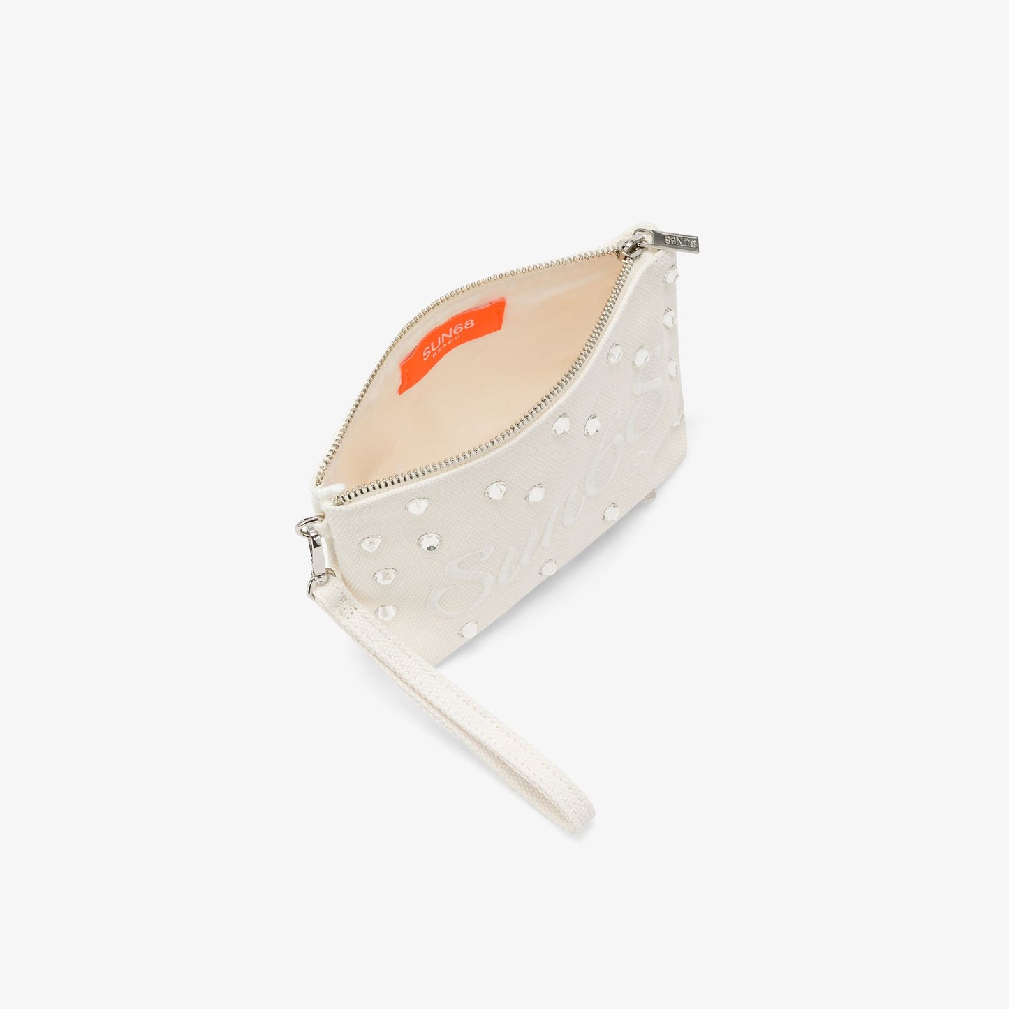 Pochette in tela di cotone con strass - SUN 68
