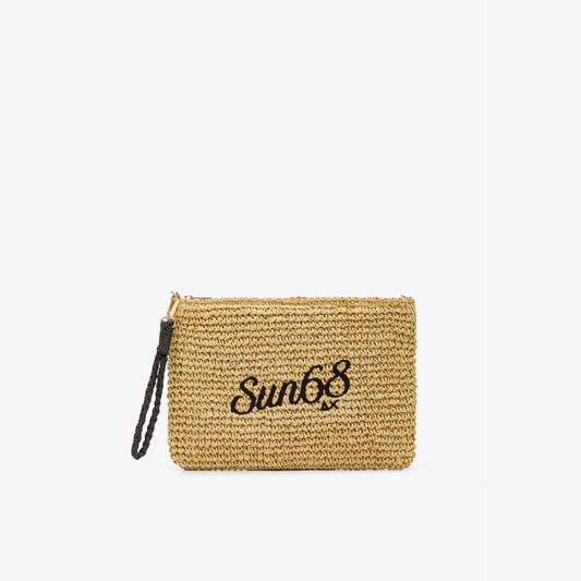 Pochette in rafia beige - SUN 68