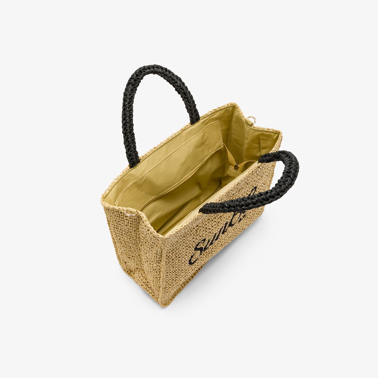 Shopping bag media in rafia beige - SUN 68