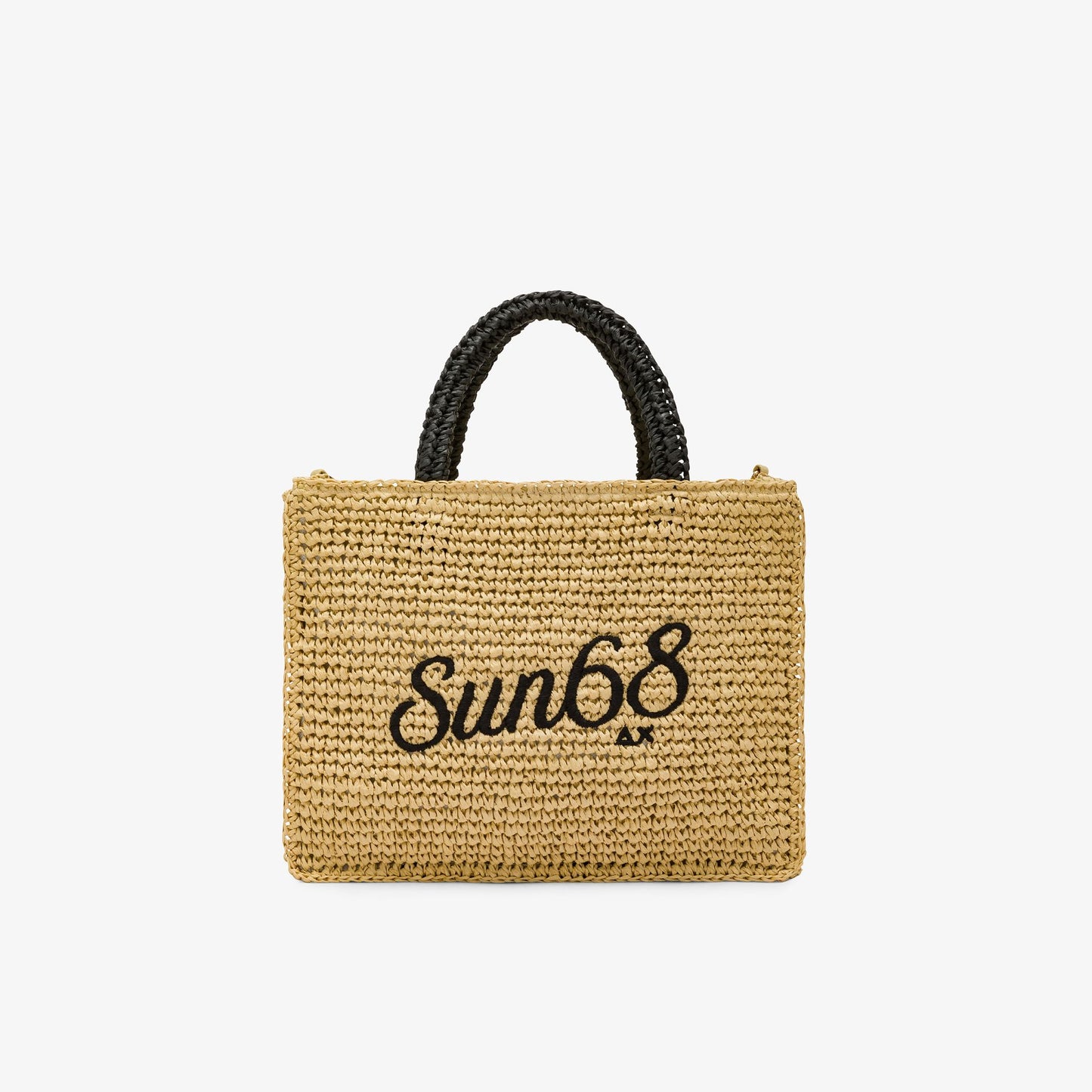 Shopping bag media in rafia beige - SUN 68